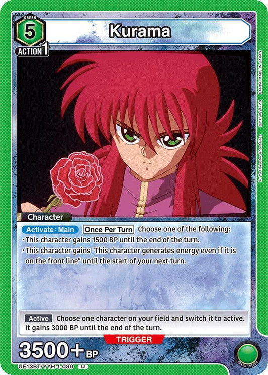 Union Arena UE13BT: Yu Yu Hakusho: Ghost Files Kurama (039) UE13BT/YYH-1-039 Uncommon Near Mint