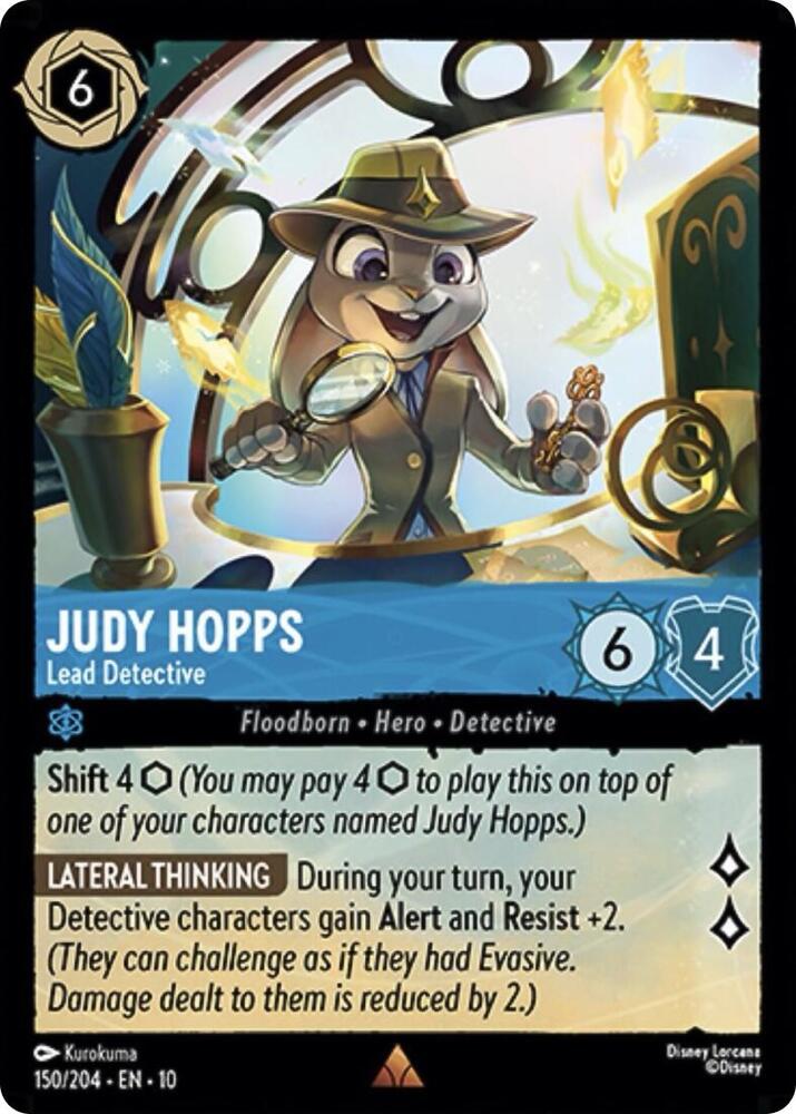 Lorcana TCG Whispers in the Well Judy Hopps - Lead Detective 150/204 Rare Near Mint Cold Foil