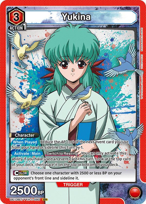 Union Arena UE13BT: Yu Yu Hakusho: Ghost Files Yukina (090) UE13BT/YYH-1-090 Super Rare Near Mint Foil