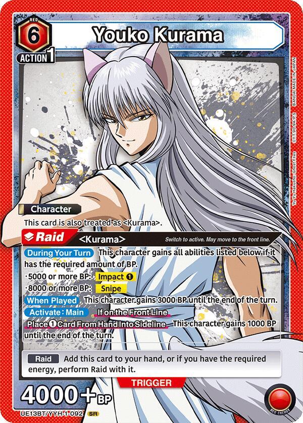 Union Arena UE13BT: Yu Yu Hakusho: Ghost Files Youko Kurama (092) UE13BT/YYH-1-092 Super Rare Near Mint Foil