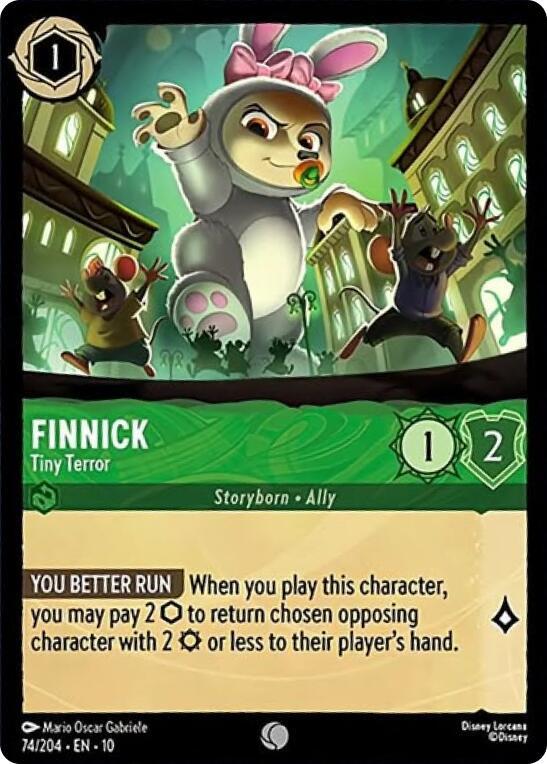Lorcana TCG Whispers in the Well Finnick - Tiny Terror 74/204 Common Near Mint Cold Foil