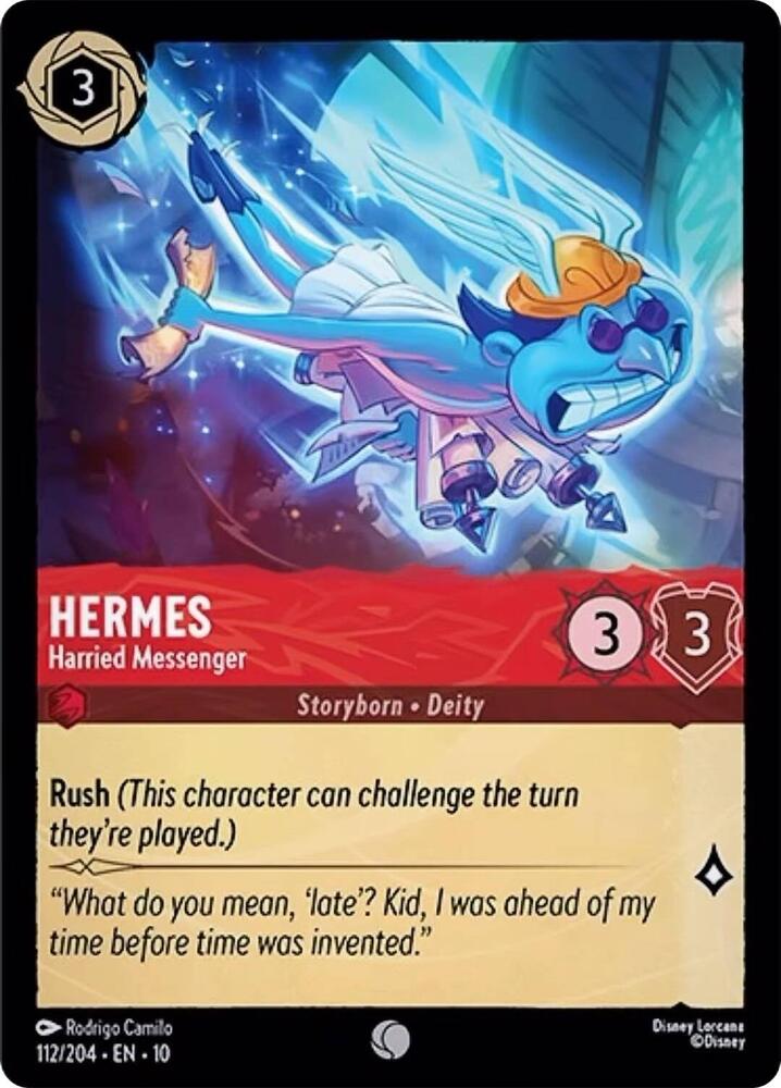 Lorcana TCG Whispers in the Well Hermes - Harried Messenger 112/204 Common Near Mint