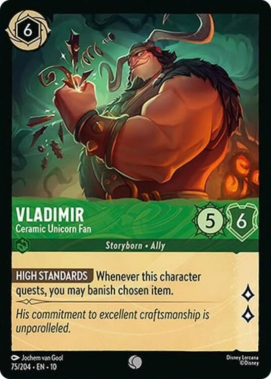 Lorcana TCG Whispers in the Well Vladimir - Ceramic Unicorn Fan 75/204 Common Near Mint