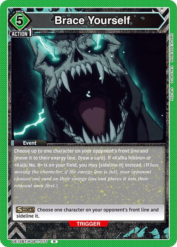 Union Arena UE12BT: Kaiju No. 8 Brace Yourself UE12BT/KJ8-1-077 Rare Near Mint Foil