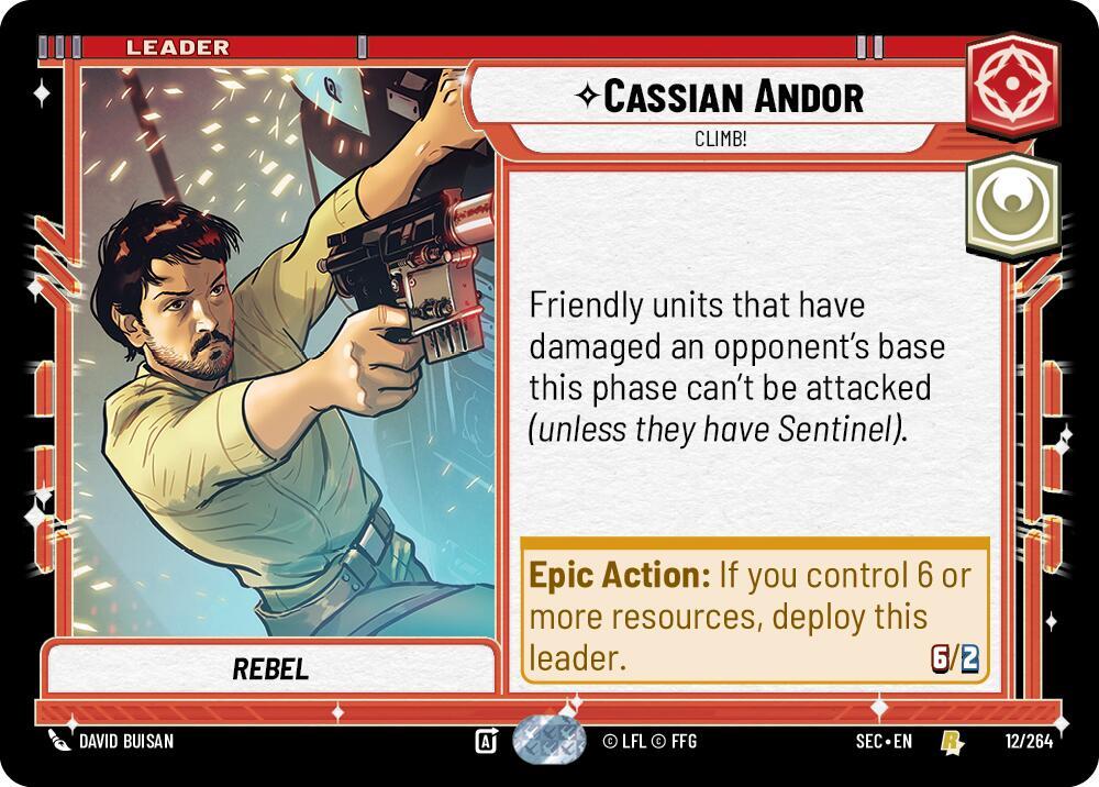 Star Wars Unlimited Secrets of Power Cassian Andor - Climb! 12/264 Rare Near Mint