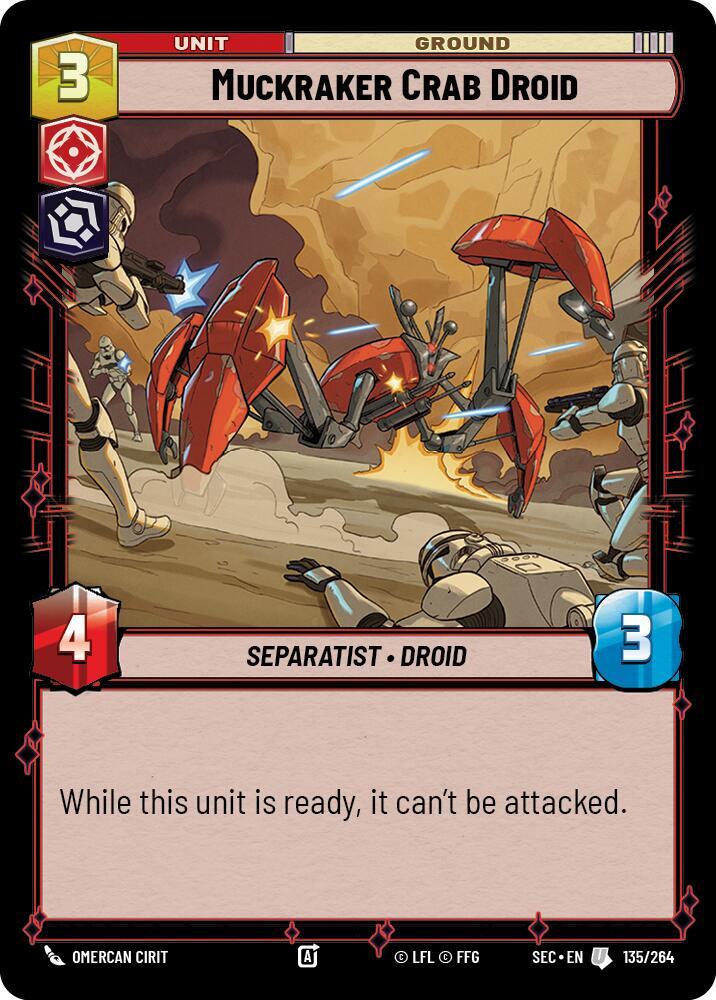 Star Wars Unlimited Secrets of Power Muckraker Crab Droid 135/264 Uncommon Near Mint