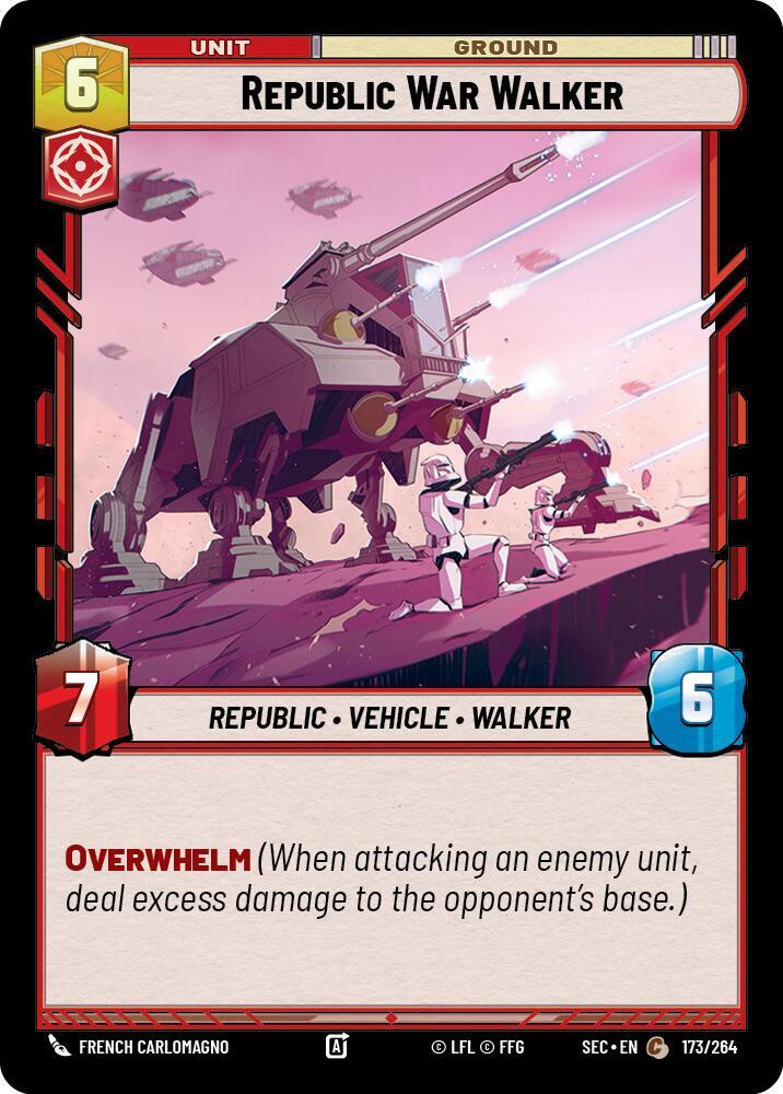 Star Wars Unlimited Secrets of Power Republic War Walker 173/264 Common Near Mint