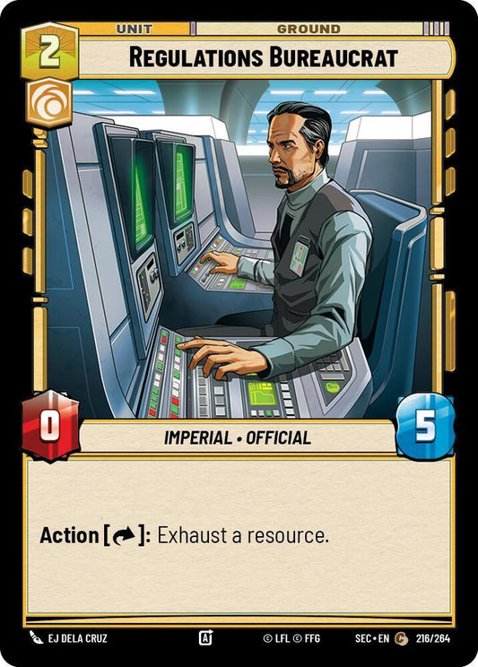 Star Wars Unlimited Secrets of Power Regulations Bureaucrat 216/264 Common Near Mint