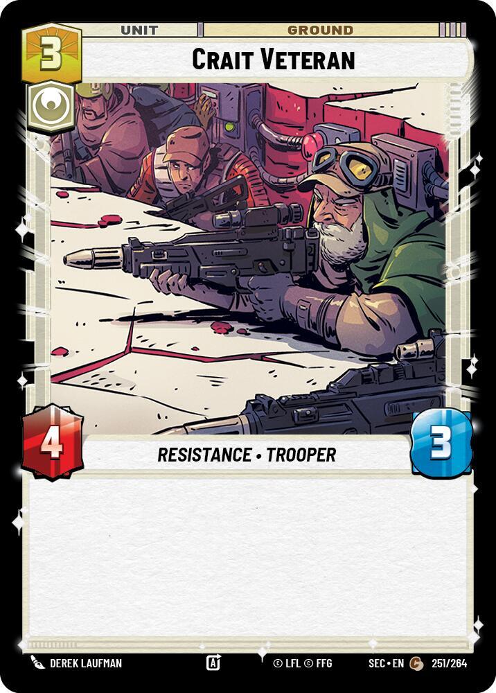 Star Wars Unlimited Secrets of Power Crait Veteran 251/264 Common Near Mint