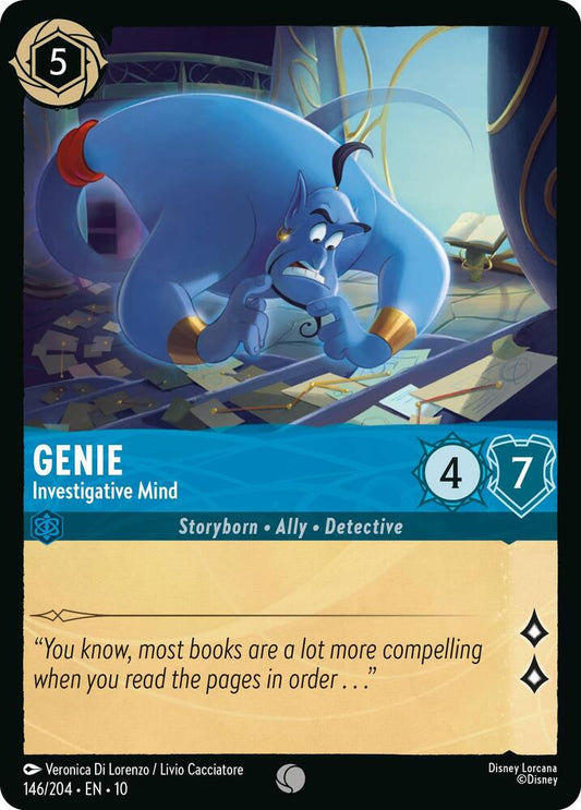 Lorcana TCG Whispers in the Well Genie - Investigative Mind 146/204 Common Near Mint Cold Foil
