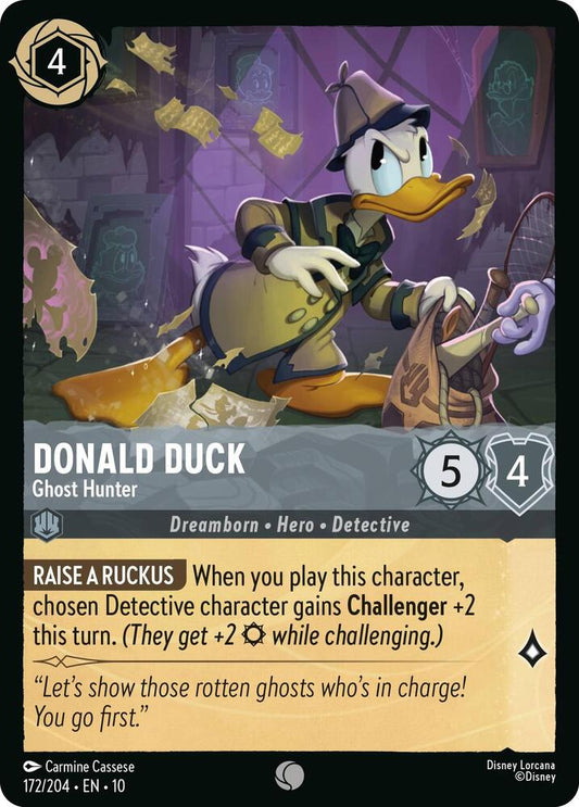 Lorcana TCG Whispers in the Well Donald Duck - Ghost Hunter 172/204 Common Near Mint