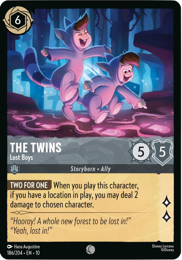 Lorcana TCG Whispers in the Well The Twins - Lost Boys 186/204 Common Near Mint