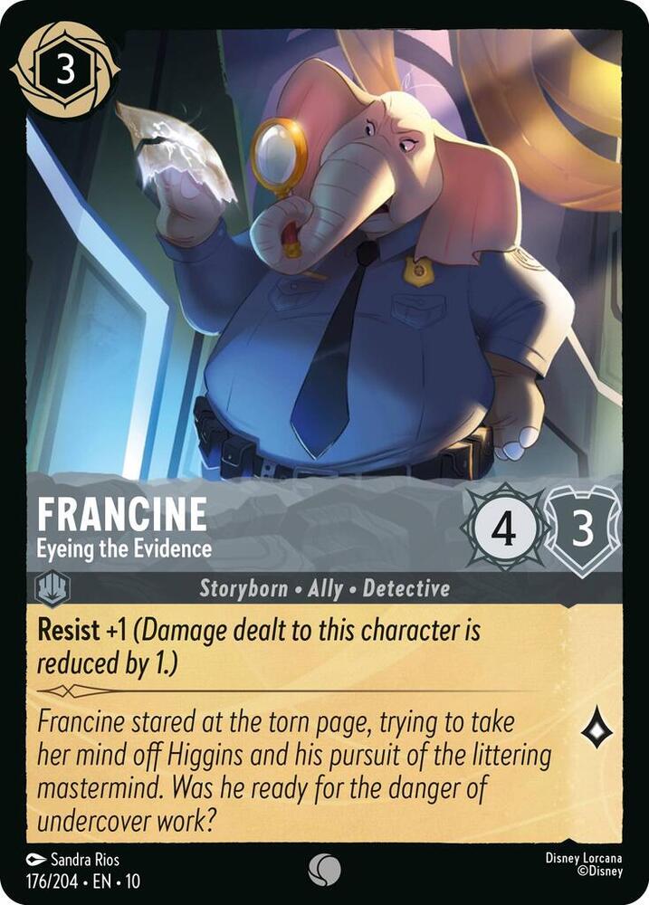 Lorcana TCG Whispers in the Well Francine - Eyeing the Evidence 176/204 Common Near Mint