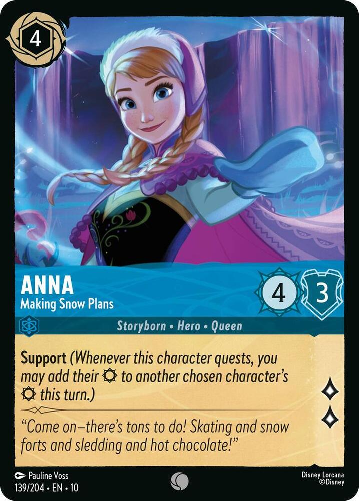 Lorcana TCG Whispers in the Well Anna - Making Snow Plans 139/204 Common Near Mint Cold Foil