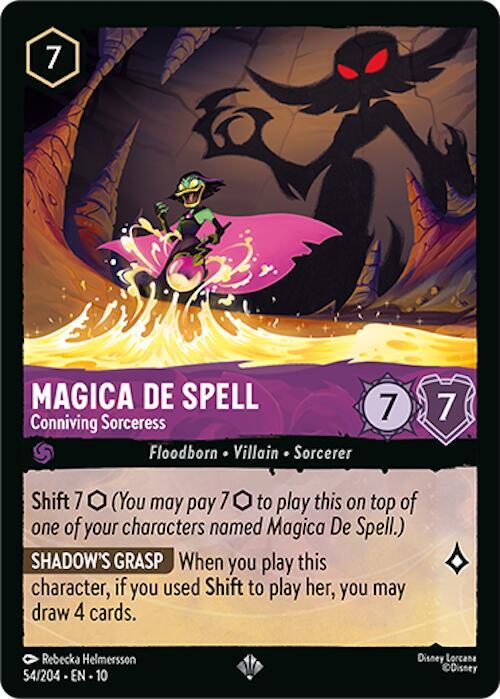 Lorcana TCG Whispers in the Well Magica De Spell - Conniving Sorceress 54/204 Super Rare Near Mint