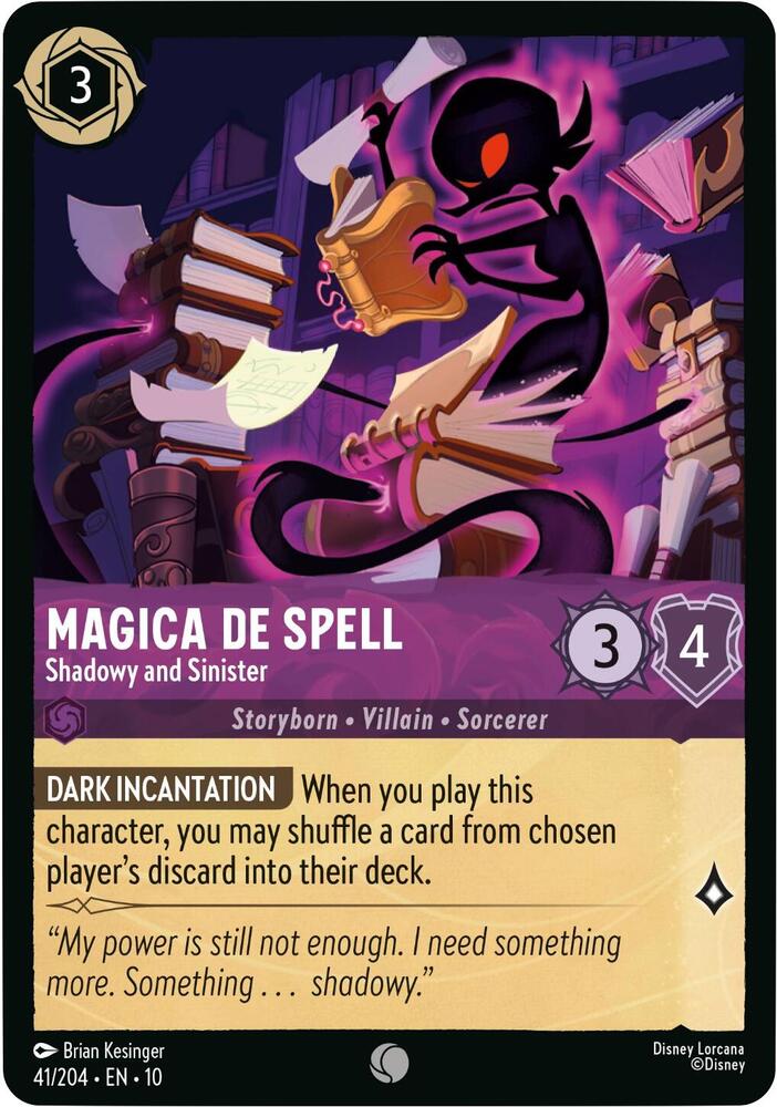 Lorcana TCG Whispers in the Well Magica De Spell - Shadowy and Sinister 41/204 Common Near Mint