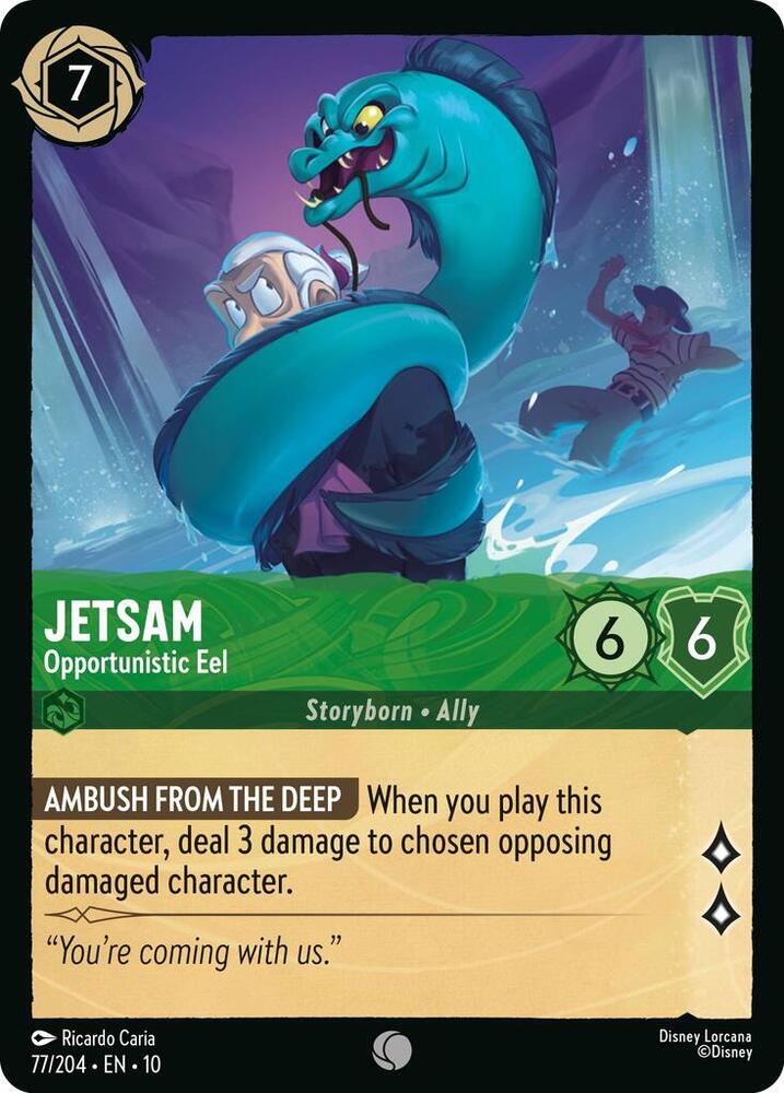 Lorcana TCG Whispers in the Well Jetsam - Opportunistic Eel 77/204 Common Near Mint Cold Foil