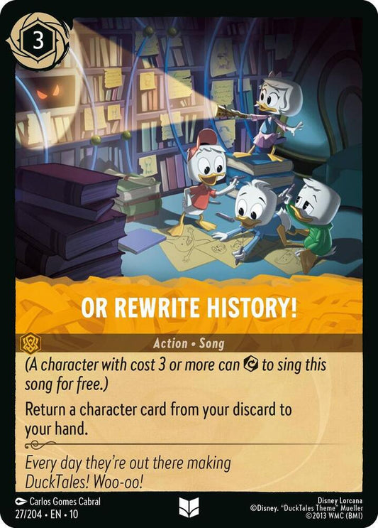 Lorcana TCG Whispers in the Well Or Rewrite History! 27/204 Uncommon Near Mint
