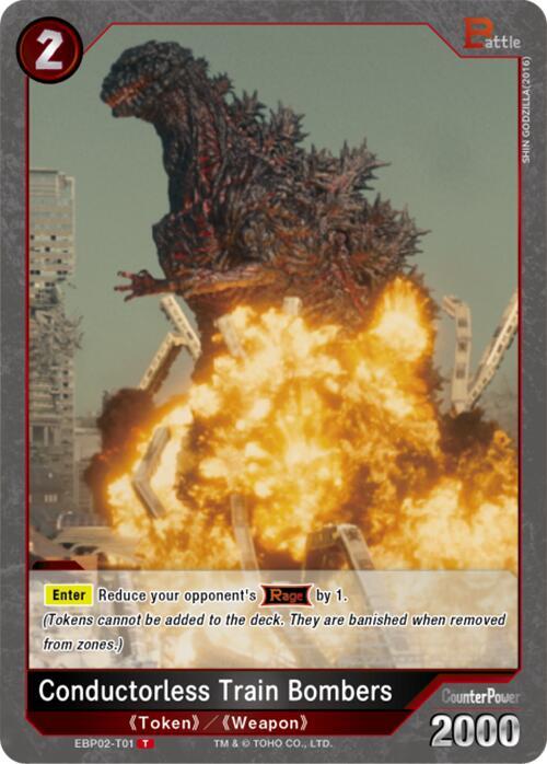 Godzilla Card Game Booster Set 2: G: Monsters Raid Again Conductorless Train Bombers (EBP02-T01) EBP02-T01 T Near Mint