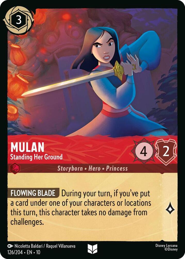Lorcana TCG Whispers in the Well Mulan - Standing Her Ground 126/204 Uncommon Near Mint