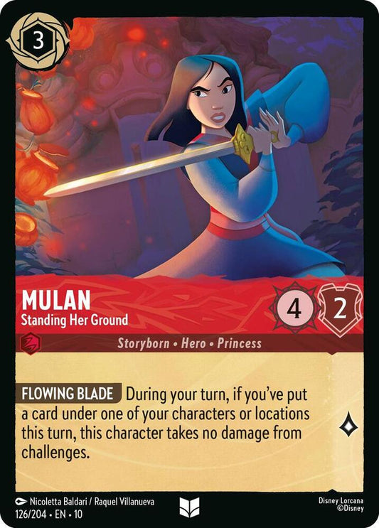 Lorcana TCG Whispers in the Well Mulan - Standing Her Ground 126/204 Uncommon Near Mint