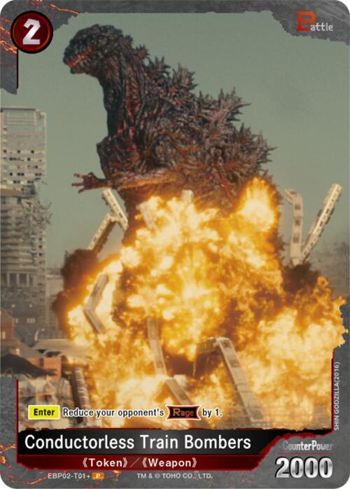 Godzilla Card Game Booster Set 2: G: Monsters Raid Again Conductorless Train Bombers (EBP02-T01+) EBP02-T01+ P Near Mint Foil