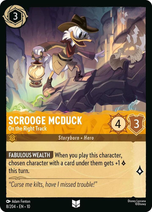 Lorcana TCG Whispers in the Well Scrooge McDuck - On the Right Track 8/204 Uncommon Near Mint