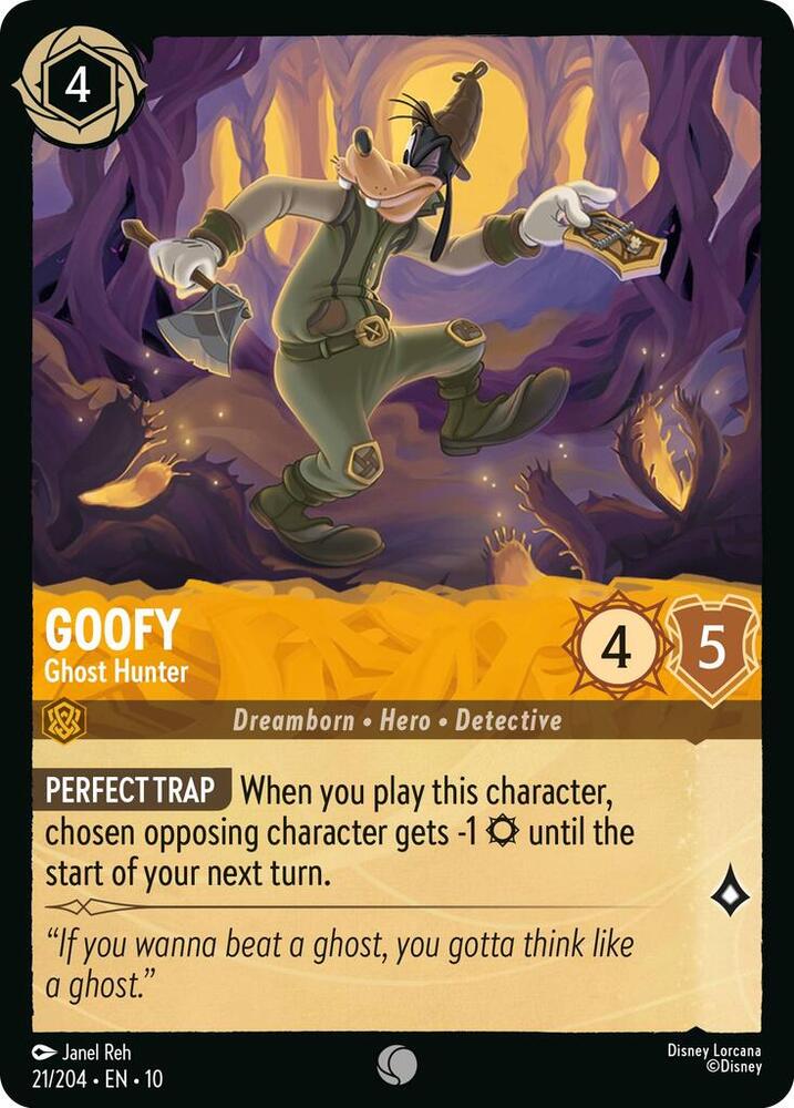 Lorcana TCG Whispers in the Well Goofy - Ghost Hunter 21/204 Common Near Mint Cold Foil