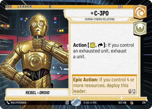 Star Wars Unlimited Secrets of Power C-3PO - Human-Cyborg Relations (Hyperspace) 279 Common Near Mint