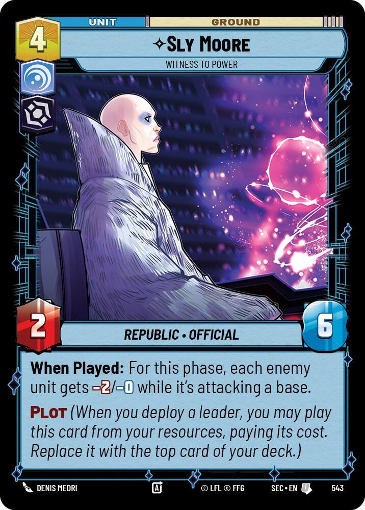 Star Wars Unlimited Secrets of Power Sly Moore - Witness to Power (Foil) 543 Uncommon Near Mint Foil