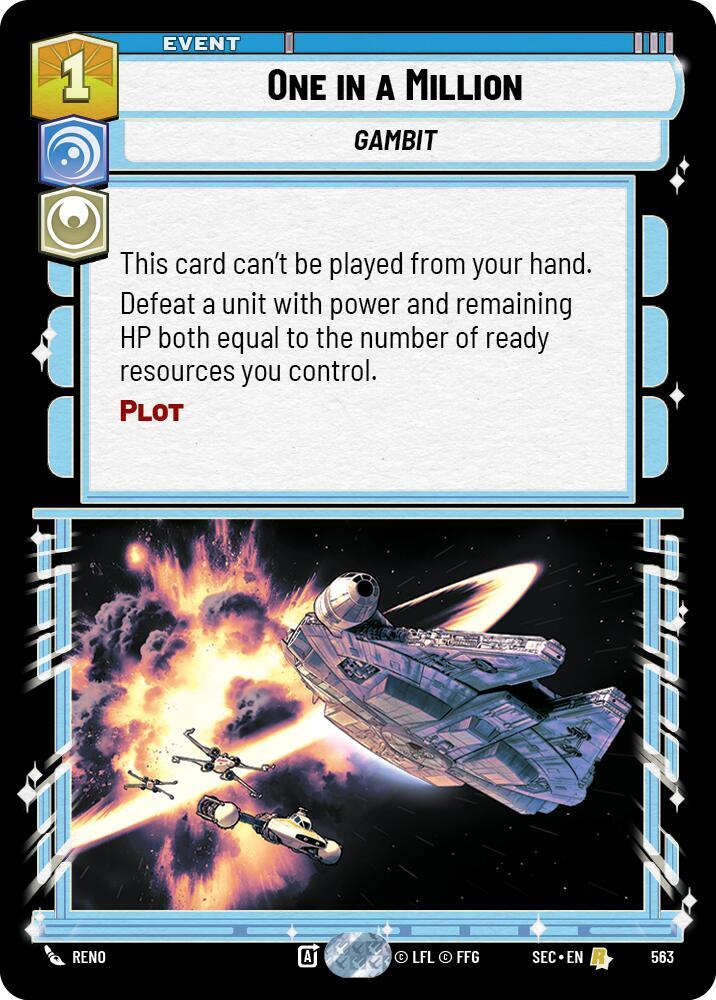 Star Wars Unlimited Secrets of Power One in a Million (Foil) 563 Rare Near Mint Foil