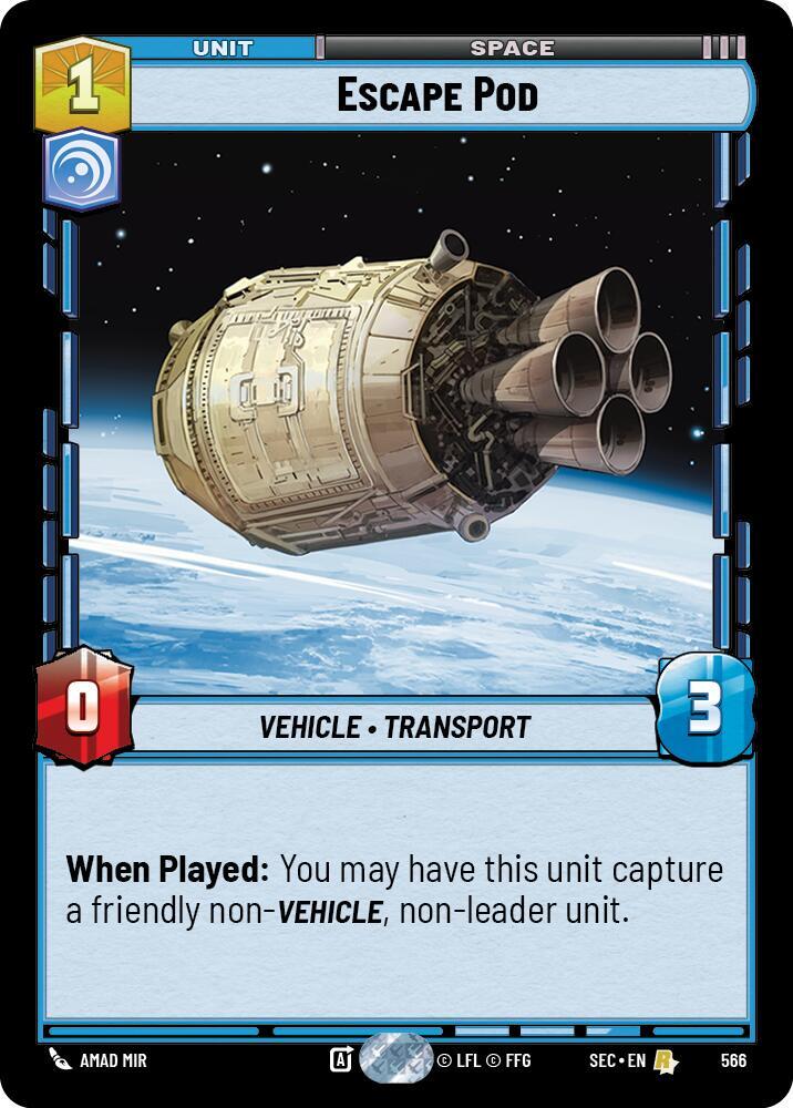 Star Wars Unlimited Secrets of Power Escape Pod (Foil) 566 Rare Near Mint Foil