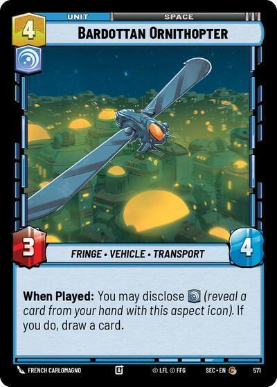 Star Wars Unlimited Secrets of Power Bardottan Ornithopter (Foil) 571 Common Near Mint Foil