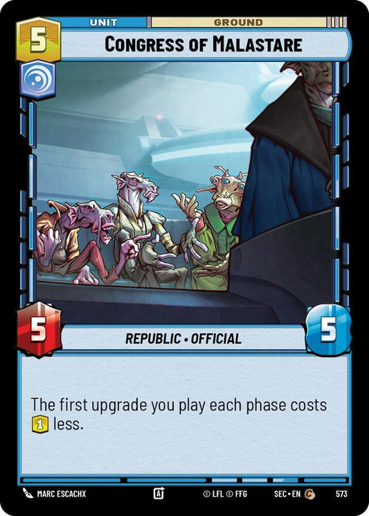 Star Wars Unlimited Secrets of Power Congress of Malastare (Foil) 573 Common Near Mint Foil
