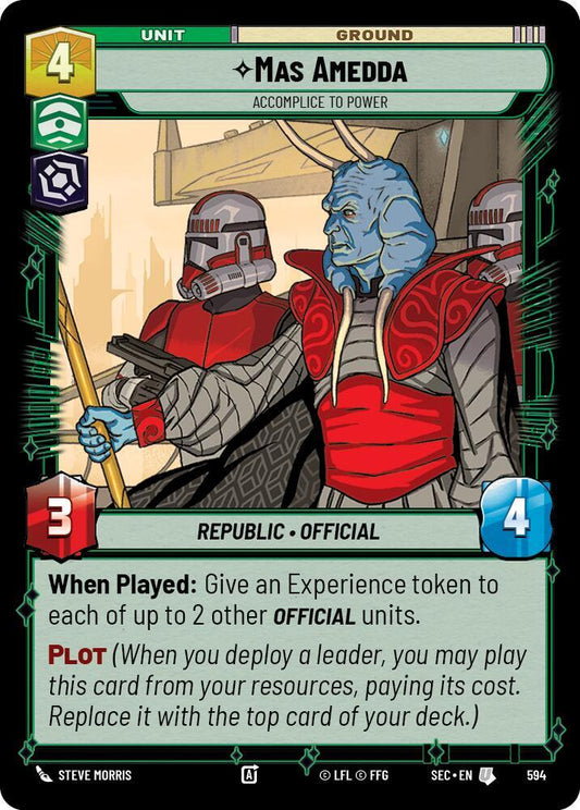 Star Wars Unlimited Secrets of Power Mas Amedda - Accomplice to Power (Foil) 594 Uncommon Near Mint Foil