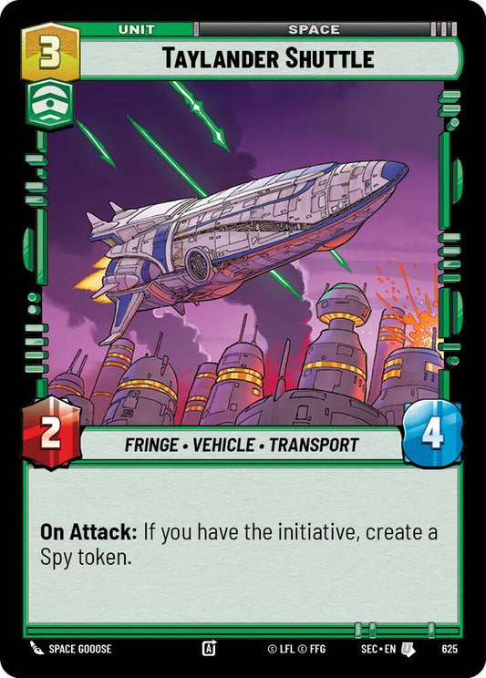 Star Wars Unlimited Secrets of Power Taylander Shuttle (Foil) 625 Uncommon Near Mint Foil