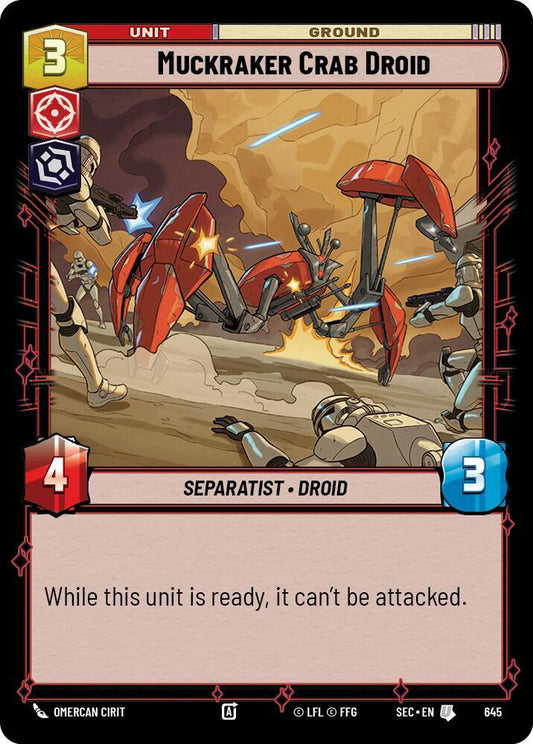 Star Wars Unlimited Secrets of Power Muckraker Crab Droid (Foil) 645 Uncommon Near Mint Foil