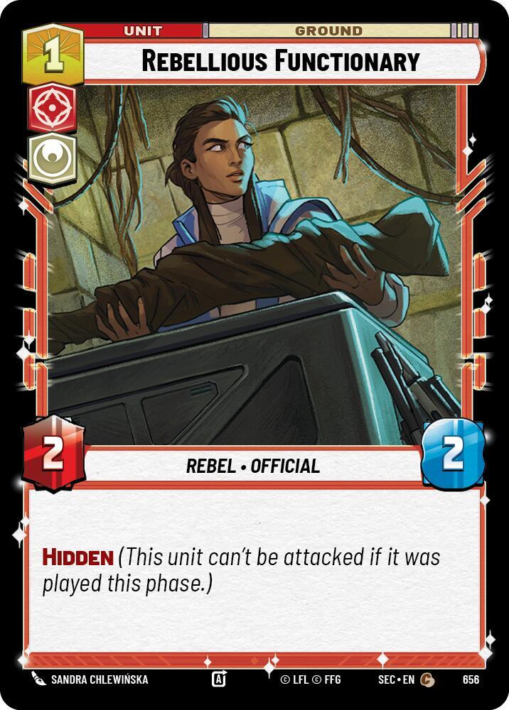 Star Wars Unlimited Secrets of Power Rebellious Functionary (Foil) 656 Common Near Mint Foil