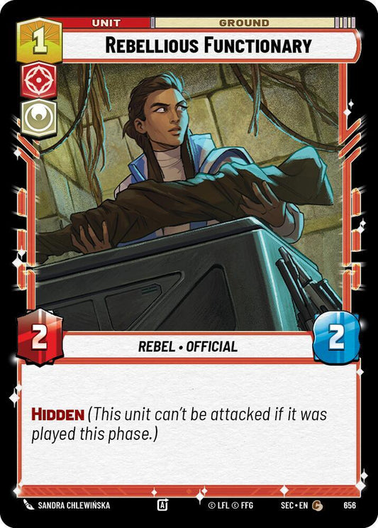 Star Wars Unlimited Secrets of Power Rebellious Functionary (Foil) 656 Common Near Mint Foil