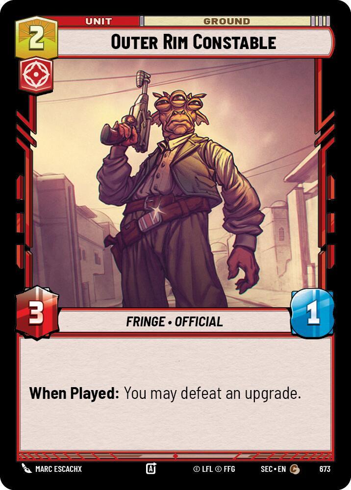Star Wars Unlimited Secrets of Power Outer Rim Constable (Foil) 673 Common Near Mint Foil