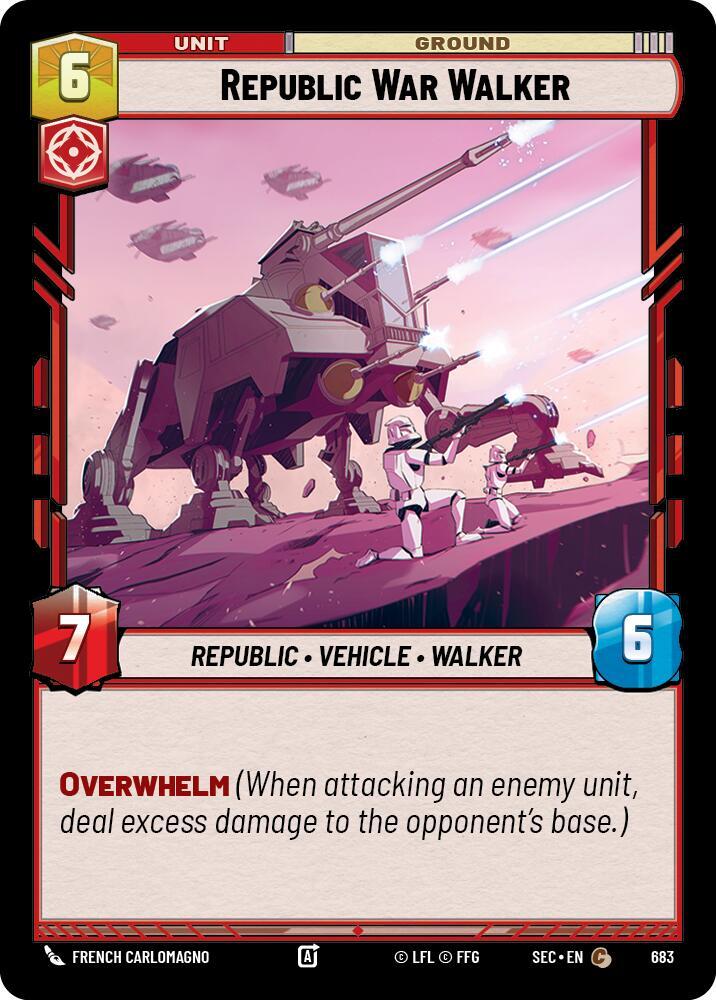 Star Wars Unlimited Secrets of Power Republic War Walker (Foil) 683 Common Near Mint Foil