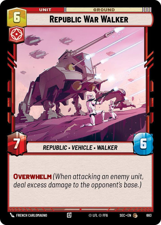 Star Wars Unlimited Secrets of Power Republic War Walker (Foil) 683 Common Near Mint Foil
