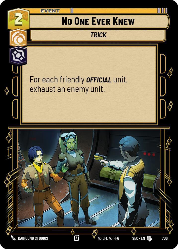 Star Wars Unlimited Secrets of Power No One Ever Knew (Foil) 706 Uncommon Near Mint Foil
