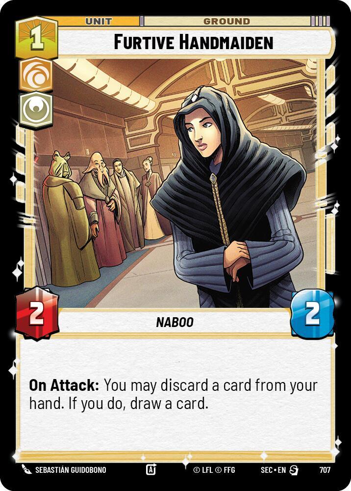 Star Wars Unlimited Secrets of Power Furtive Handmaiden (Foil) 707 Special Near Mint Foil