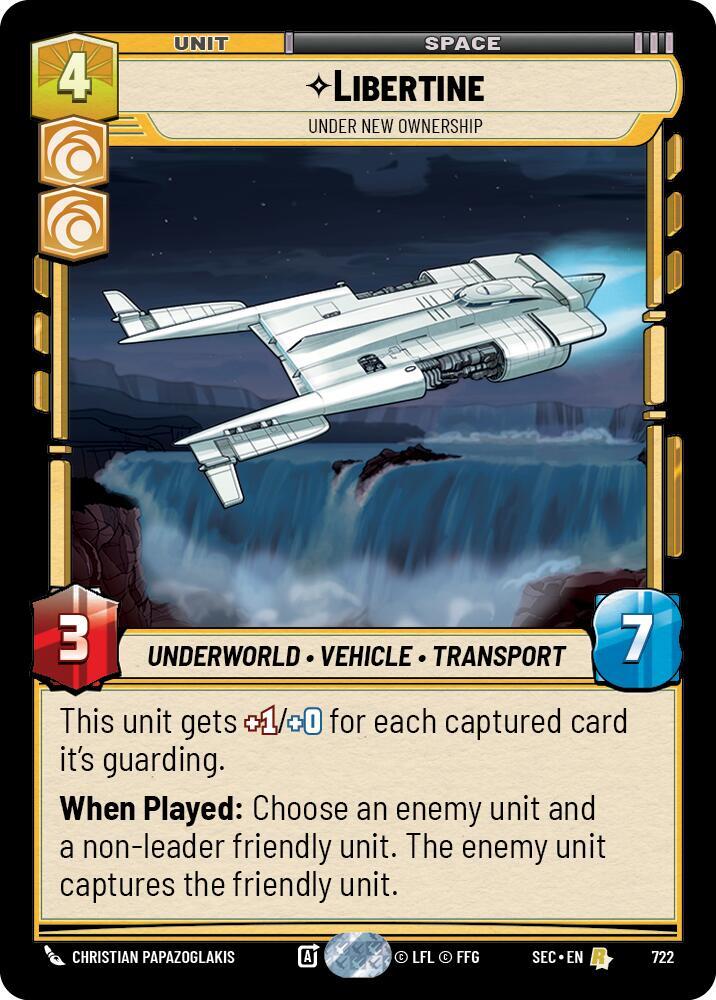 Star Wars Unlimited Secrets of Power Libertine - Under New Ownership (Foil) 722 Rare Near Mint Foil
