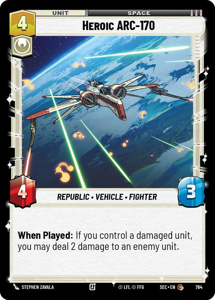 Star Wars Unlimited Secrets of Power Heroic ARC-170 (Foil) 764 Common Near Mint Foil