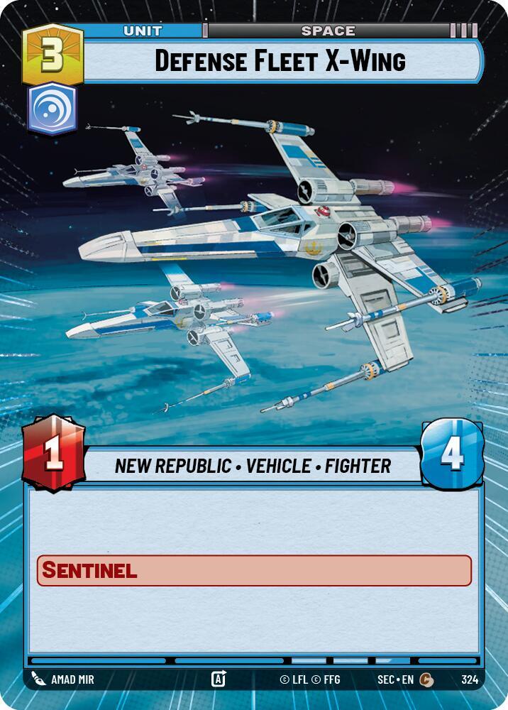 Star Wars Unlimited Secrets of Power Defense Fleet X-Wing (Hyperspace) 324 Common Near Mint