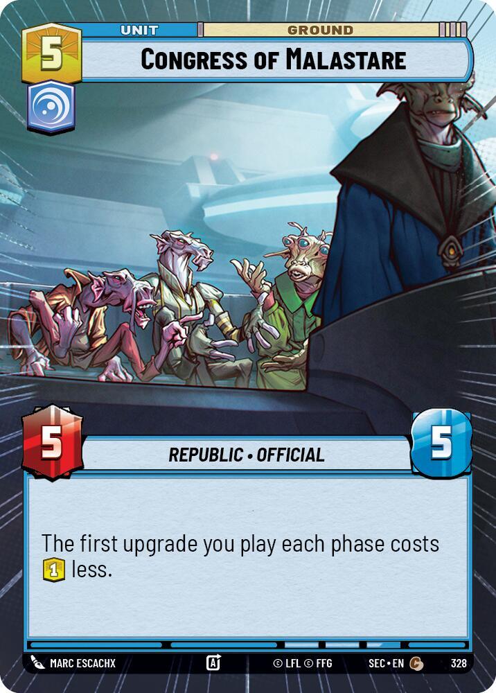 Star Wars Unlimited Secrets of Power Congress of Malastare (Hyperspace) 328 Common Near Mint