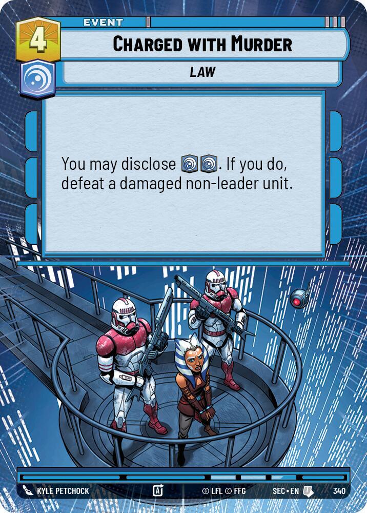Star Wars Unlimited Secrets of Power Charged with Murder (Hyperspace) 340 Uncommon Near Mint