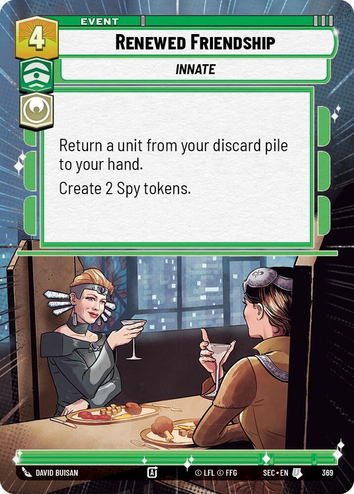 Star Wars Unlimited Secrets of Power Renewed Friendship (Hyperspace) 369 Uncommon Near Mint